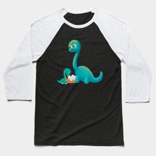 Dinosaur Mom with Baby and Dino Eggs Baseball T-Shirt